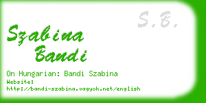 szabina bandi business card